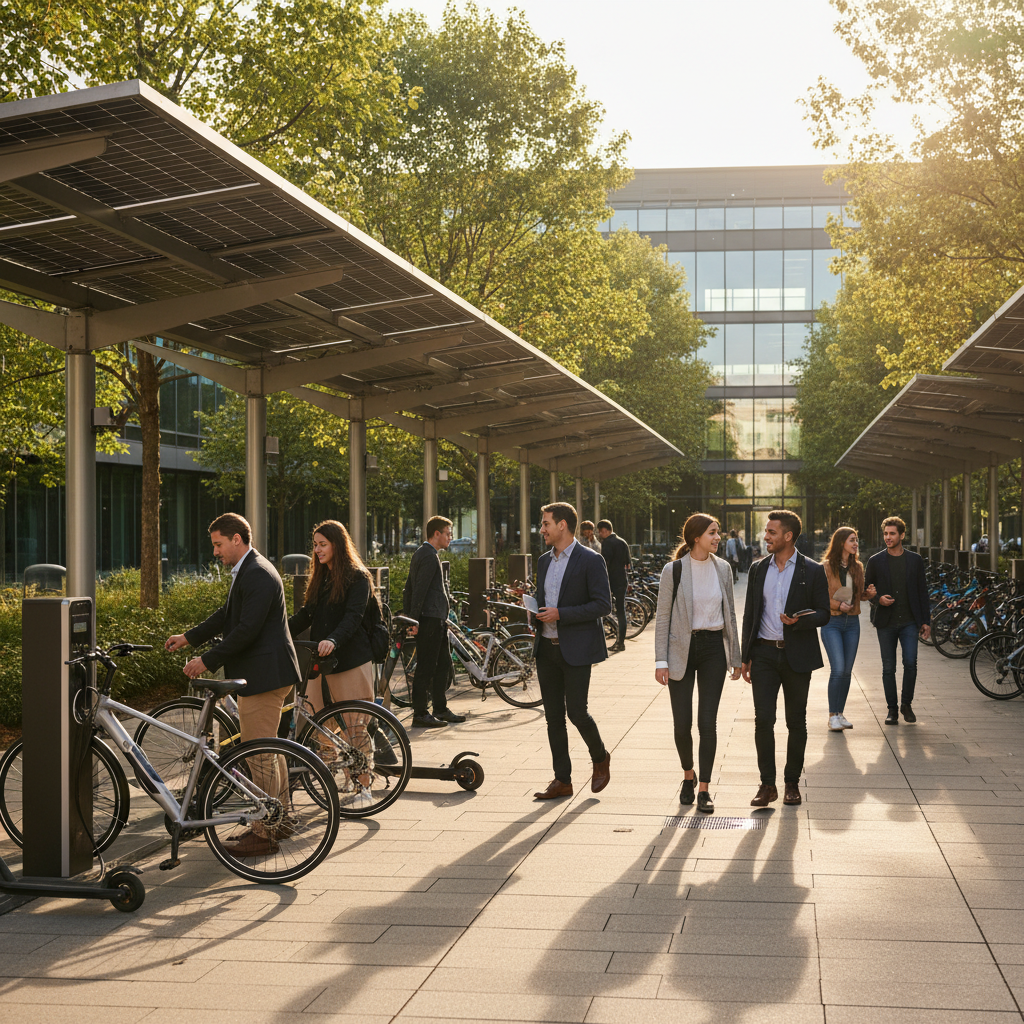 เทรนด์ 2026! จุดชาร์จ E-Bike พลังงานแสงอาทิตย์ - solar-charging-station-ebike