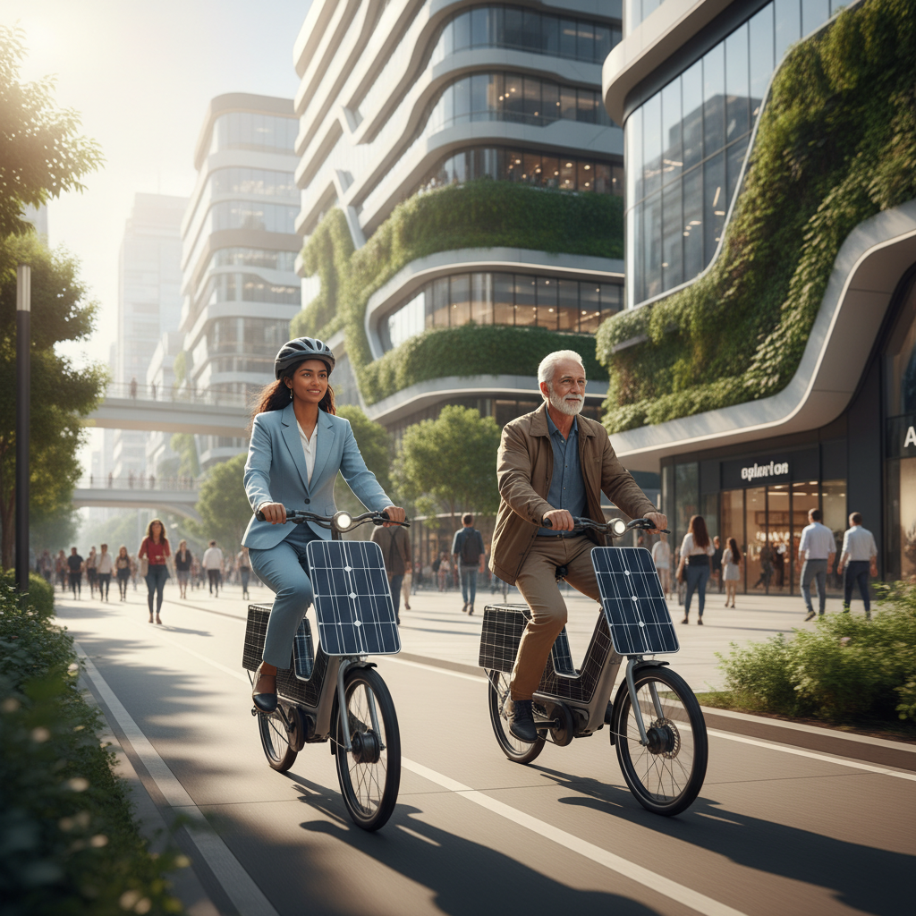 อนาคต EV 2026: E-Bike พลังงานแสงอาทิตย์ ชาร์จไฟเองขณะวิ่ง! - solar-ebike-ev-trend-2026