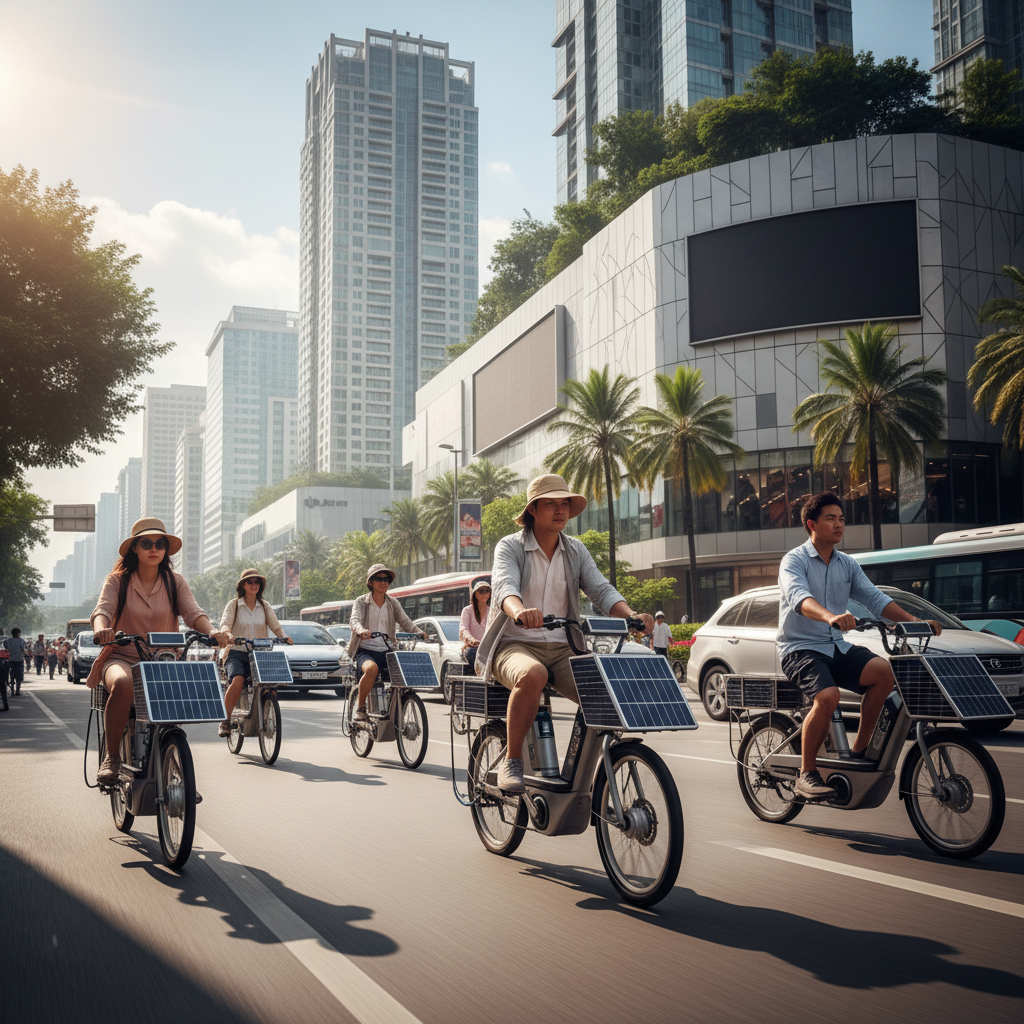 อนาคต EV 2026! เทรนด์ E-Bike โซลาร์เซลล์ ชาร์จเองขณะขับขี่ - solar-ebike-ev-trend-2026