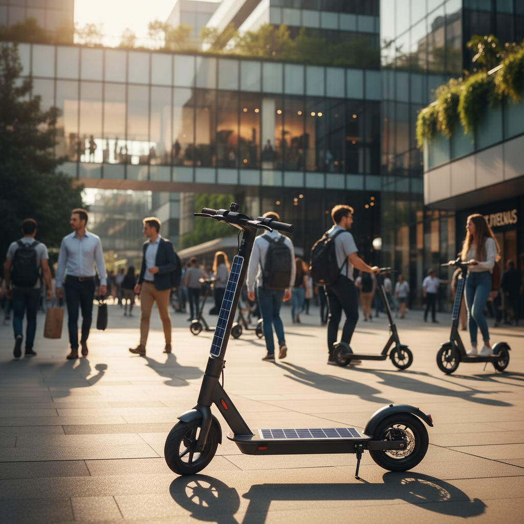 เทรนด์ 2026! สกู๊ตเตอร์โซลาร์เซลล์ ชาร์จไฟอัตโนมัติ - solar-scooter-auto-charging-2026