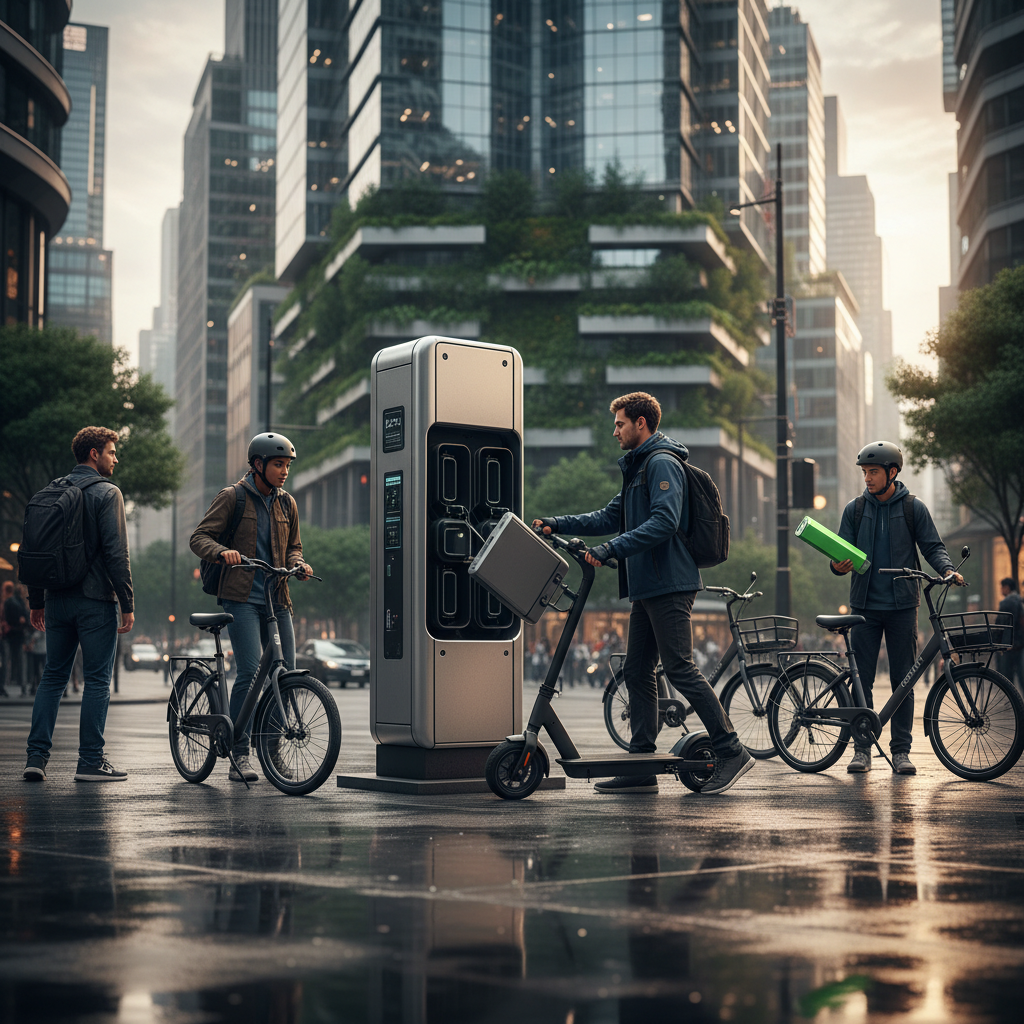 เทรนด์โลก 2026! ตู้สลับแบตเตอรี่ E-Bike เติมไฟไวใน 1 นาที - swappable-battery-ebike-2026