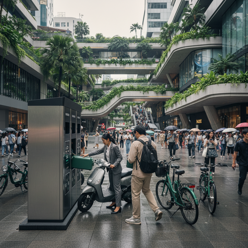 อนาคต EV 2026: สถานีสลับแบต E-Bike แก้ปัญหารอชาร์จนาน - 2026-ebike-battery-swap-trend