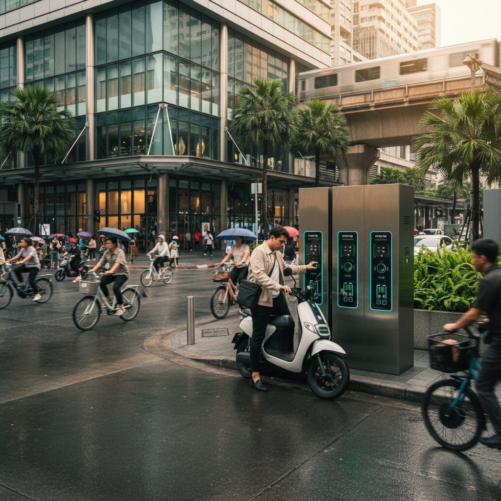 อนาคต EV 2026: ตู้สลับแบตเตอรี่ E-Bike เตรียมขยายทั่วไทย - 2026-ev-battery-swap-trend