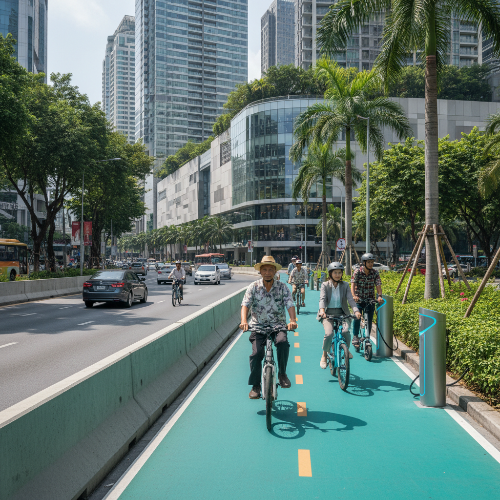 อนาคต EV ไทย 2026: ภาครัฐเตรียมผุดเลน E-Bike อัจฉริยะ - 2026-smart-city-ebike-lane