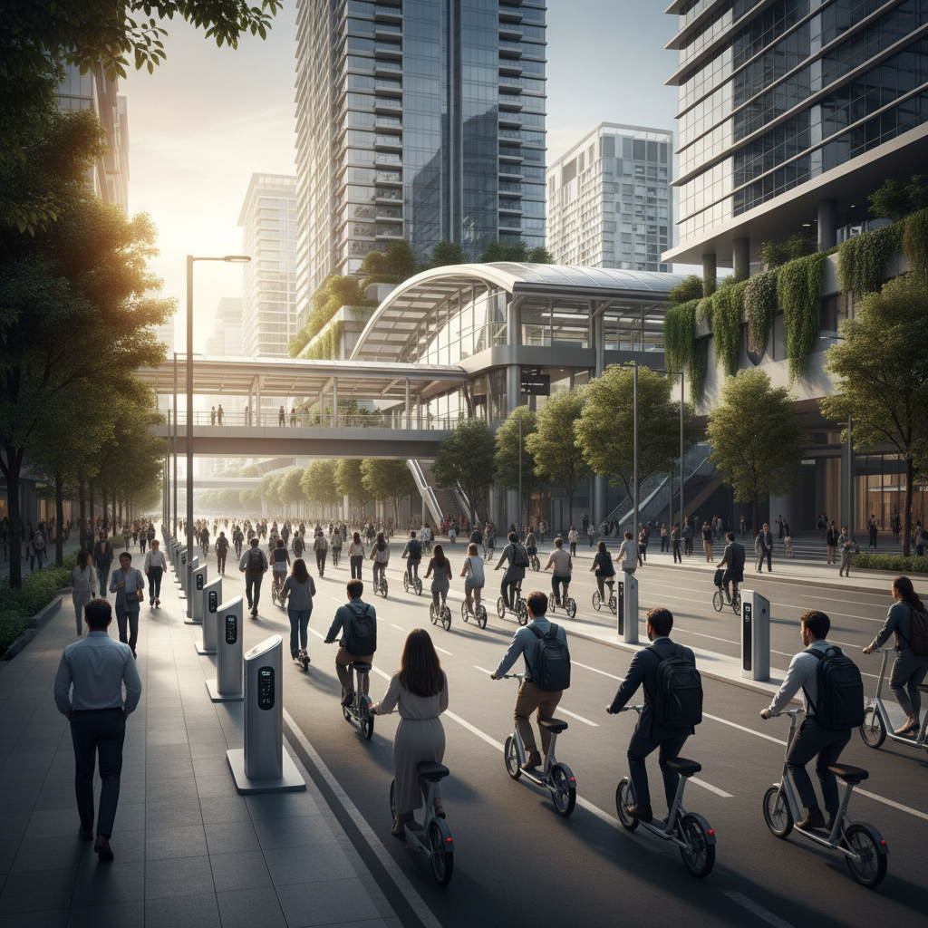 เทรนด์ Smart City 2026: สกู๊ตเตอร์ไฟฟ้าเชื่อมต่อขนส่งมวลชน - 2026-smart-city-escooter-trend