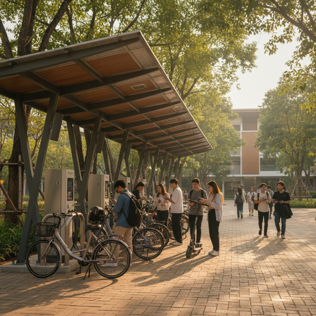 เทรนด์ EV 2026: พัฒนาจุดชาร์จโซลาร์เซลล์ E-Bike ทั่วไทย - 2026-solar-ev-charging-ebike