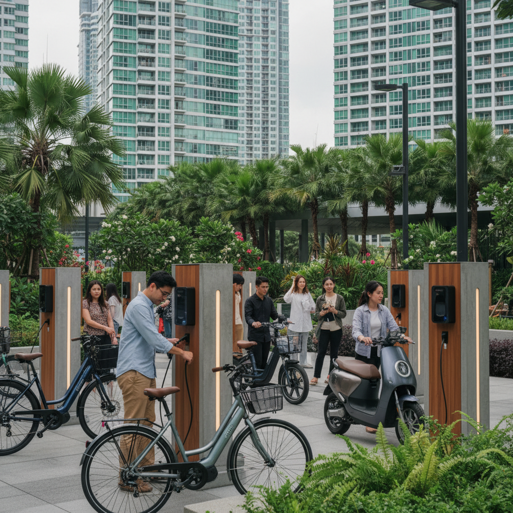 เจาะตลาด EV ไทย 2026: เทรนด์คอนโดผุดจุดชาร์จ E-Bike - 2026-thai-ev-charging-trend