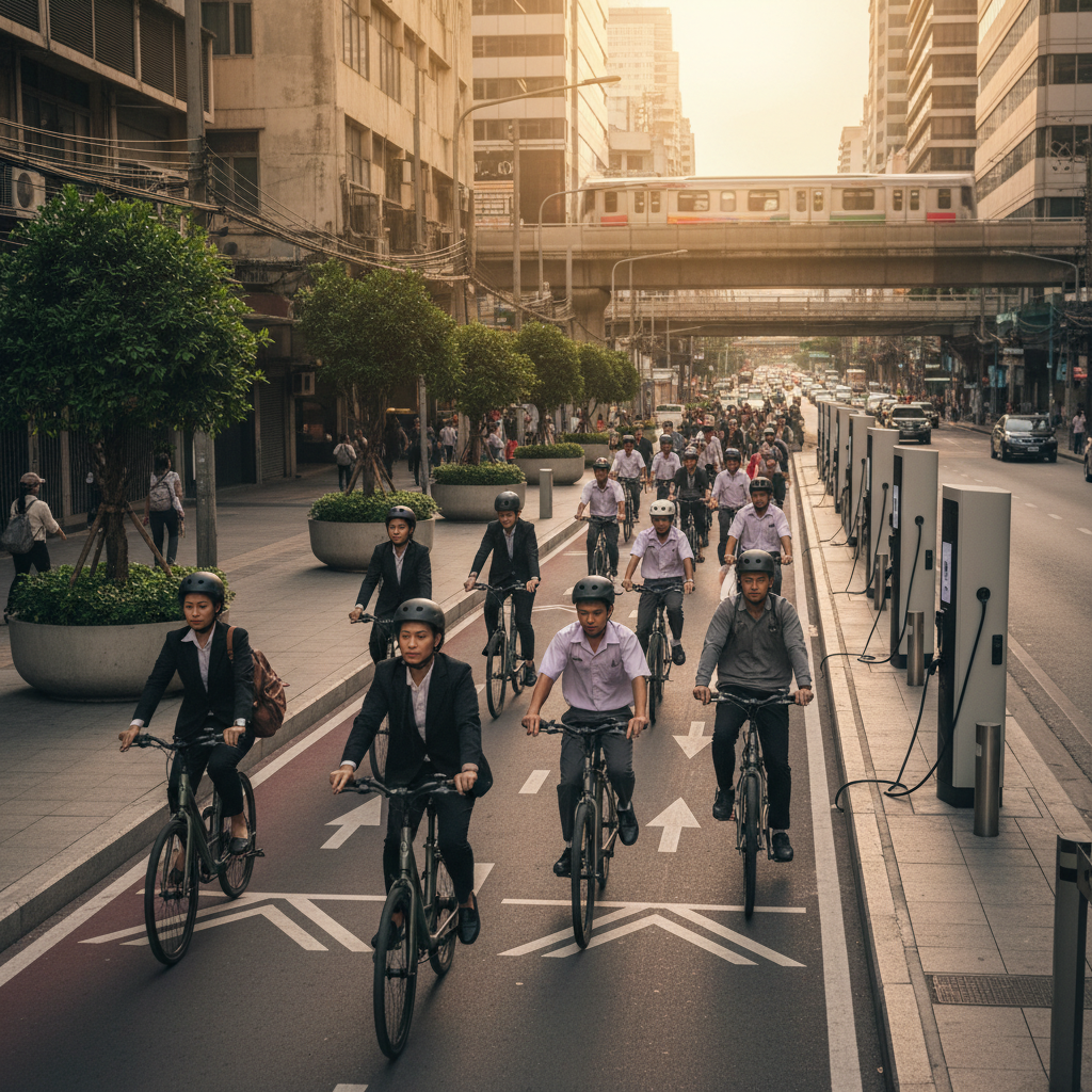 รัฐจ่อดันนโยบาย 2026! ขยายเลน E-Bike ทั่วกรุง ชาร์จไฟฟรี - 2026-thai-ev-policy-trend