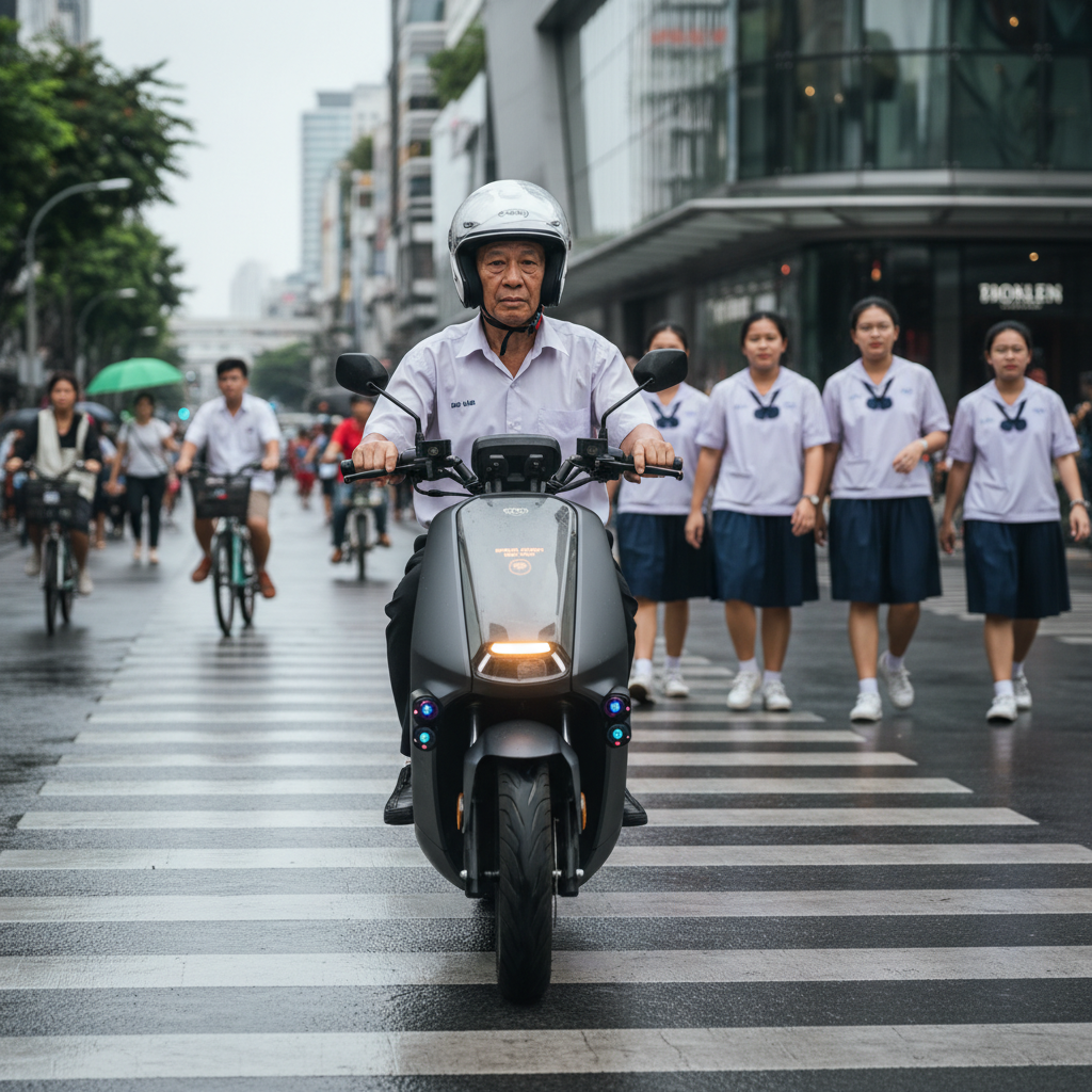 เทรนด์ EV 2026: สกู๊ตเตอร์ไฟฟ้า AI ช่วยเบรกอัตโนมัติ - ai-scooter-ebike-safety-2026