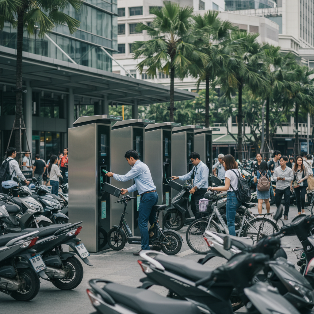 อนาคต EV ไทย: เทรนด์สถานีสลับแบตเตอรี่ E-Bike ที่กำลังจะมา - battery-swap-ebike-ev-trend