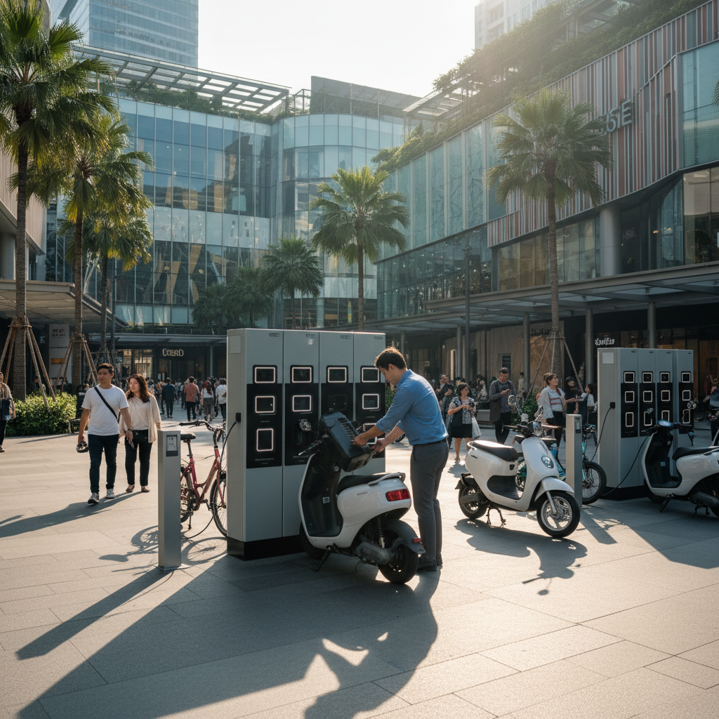 อนาคต EV 2026! เทคโนโลยีสลับแบต E-Bike เต็มไวใน 1 นาที - battery-swap-ebike-trend