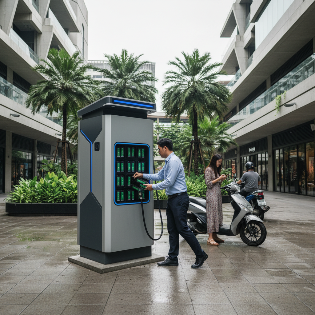 เทรนด์ EV 2026: สถานีสลับแบตเตอรี่ E-Bike เติบโตทั่วไทย - battery-swap-ebike-trend-2026