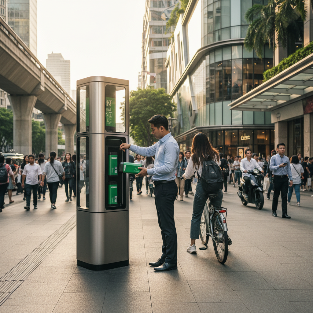 อนาคต EV ไทย 2026! ตู้สลับแบต E-Bike เปลี่ยนไวไม่ต้องรอชาร์จ - battery-swapping-ebike-trend