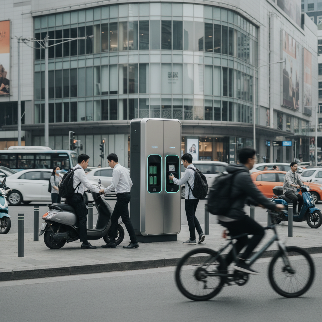 เทรนด์ EV 2026: สถานีสลับแบต E-Bike เติมพลังไว 1 นาที - battery-swapping-ebike-trend