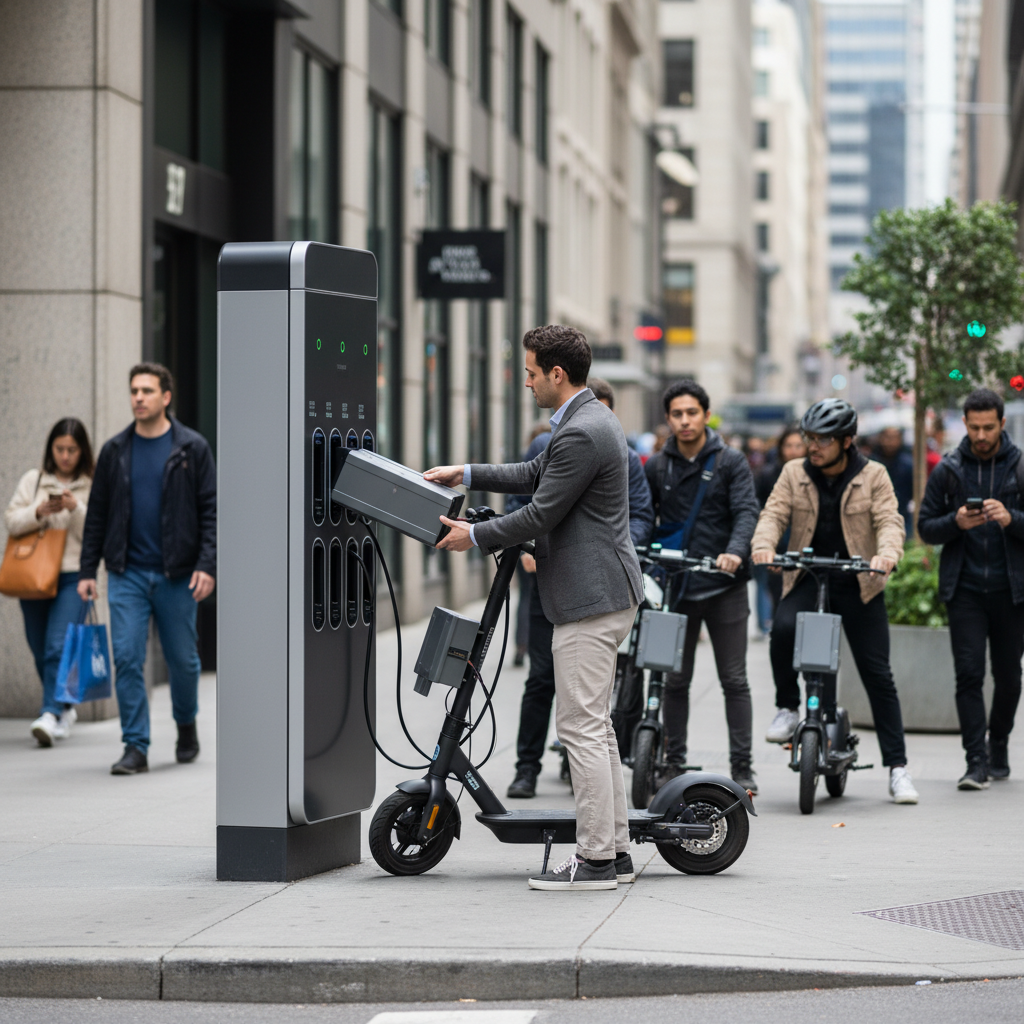 เทรนด์ EV 2026: สถานีสลับแบต E-Bike เปลี่ยนไวไม่ต้องรอชาร์จ - battery-swapping-station-ebike