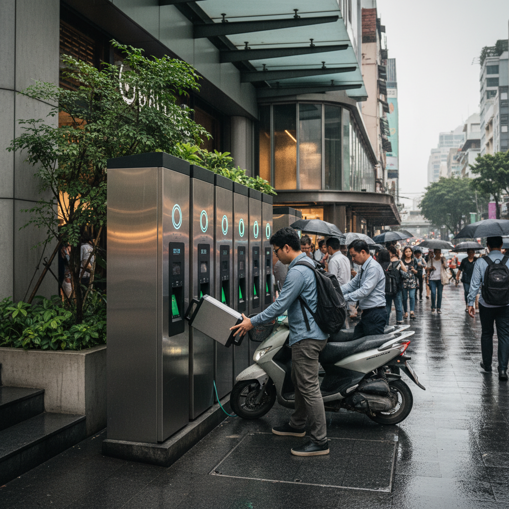 เทรนด์ EV ไทยปลายปี 2026: ตู้สลับแบตเตอรี่ E-Bike มาแรง - ebike-battery-swap-trend