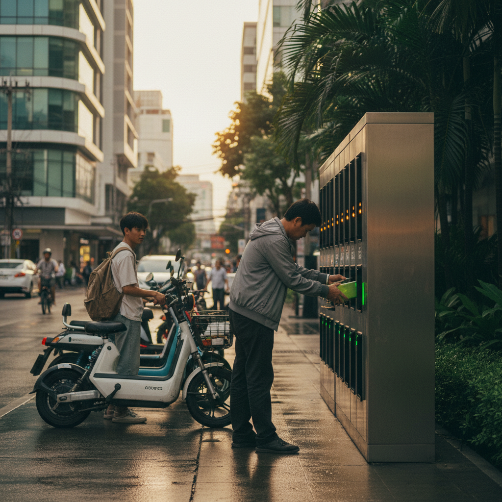 อนาคต EV 2026: ตู้สลับแบตเตอรี่ E-Bike เติมพลังงานใน 1 นาที - ebike-battery-swap-trend-2026