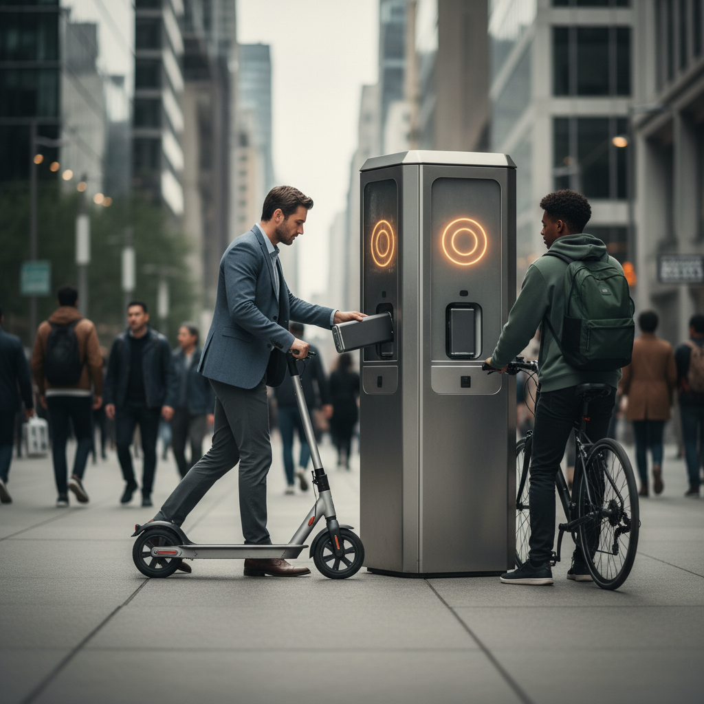 เทรนด์สถานีชาร์จยุค 2027 เปลี่ยนแบต E-Bike ไวใน 1 นาที! - ebike-battery-swap-trend-2027