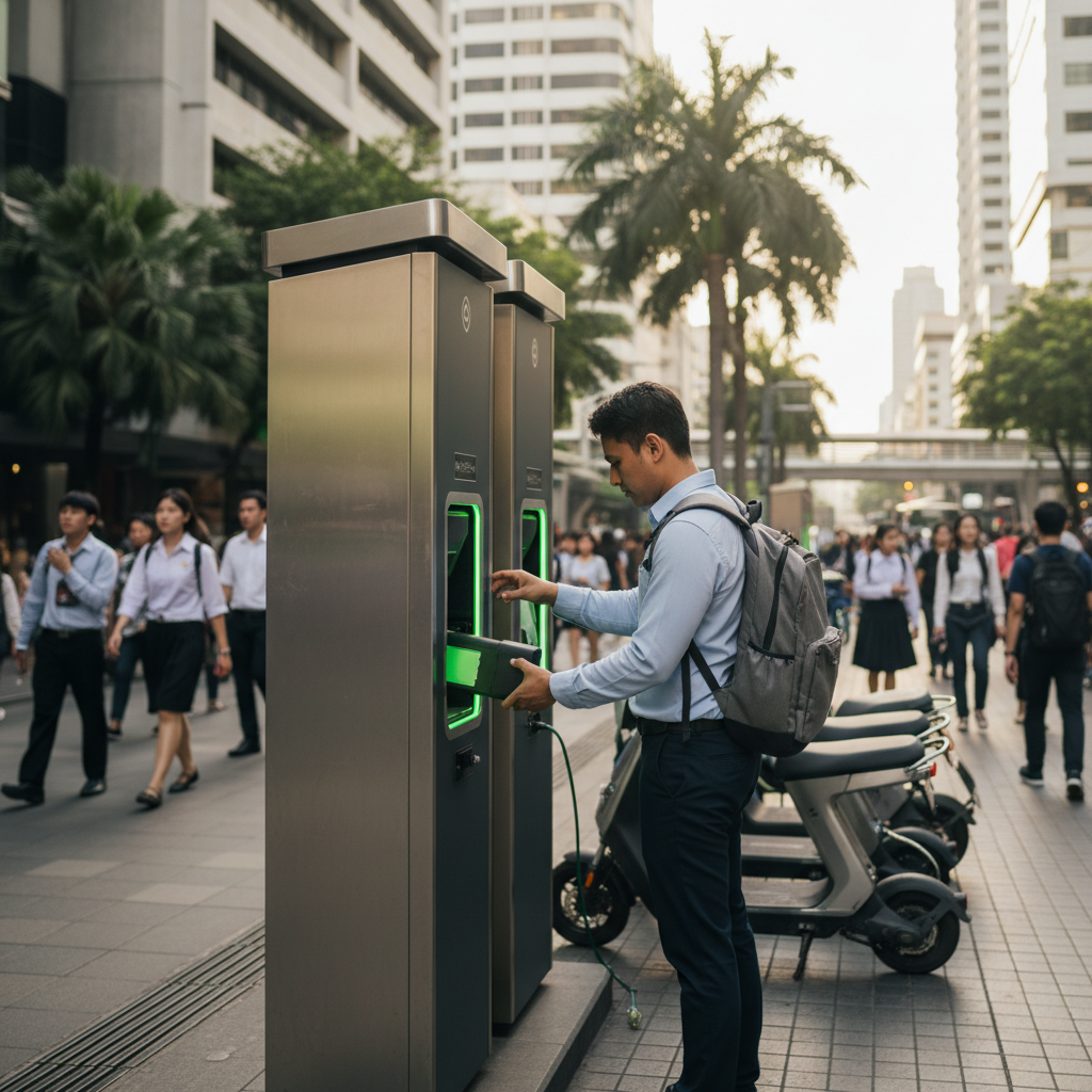 เทรนด์ 2026! ตู้สลับแบต E-Bike ชาร์จปุ๊บวิ่งต่อได้ทันที - ebike-battery-swap-trend