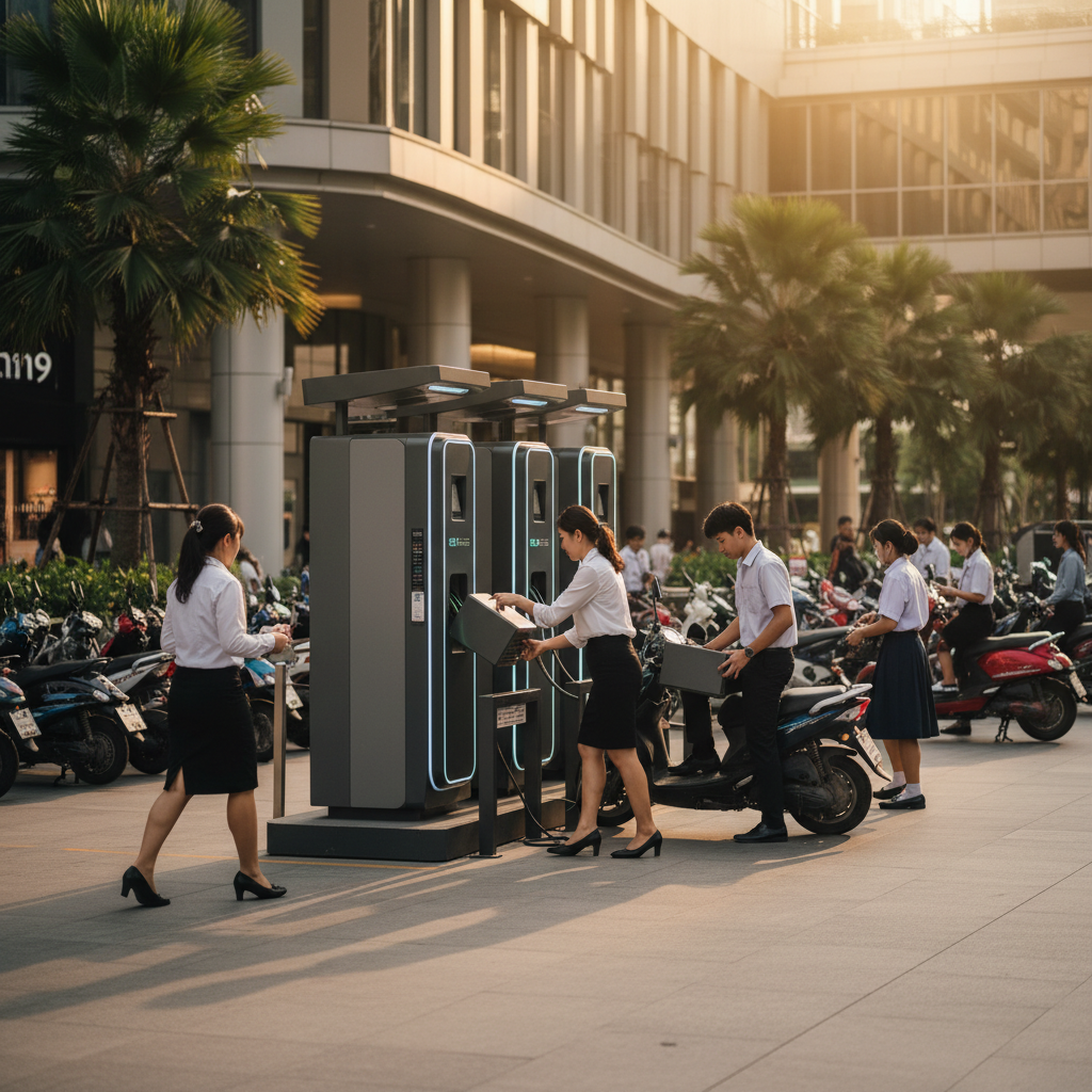 เทรนด์ EV 2026: สถานีสลับแบต E-Bike ชาร์จไฟไวไม่ต้องรอ - ebike-battery-swap-trend