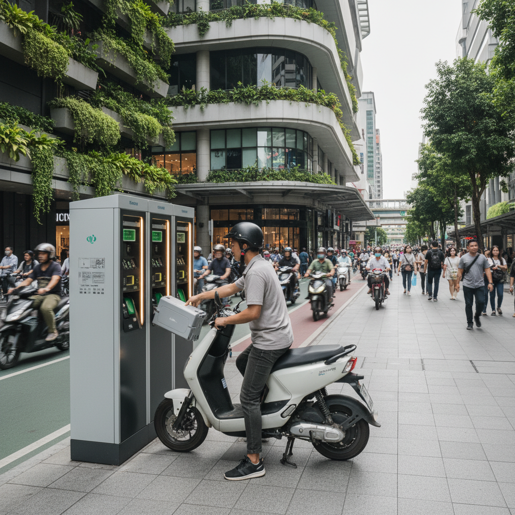 เทรนด์ 2026: ตู้สลับแบตเตอรี่ E-Bike จบปัญหาการรอชาร์จ - ebike-battery-swapping-trend