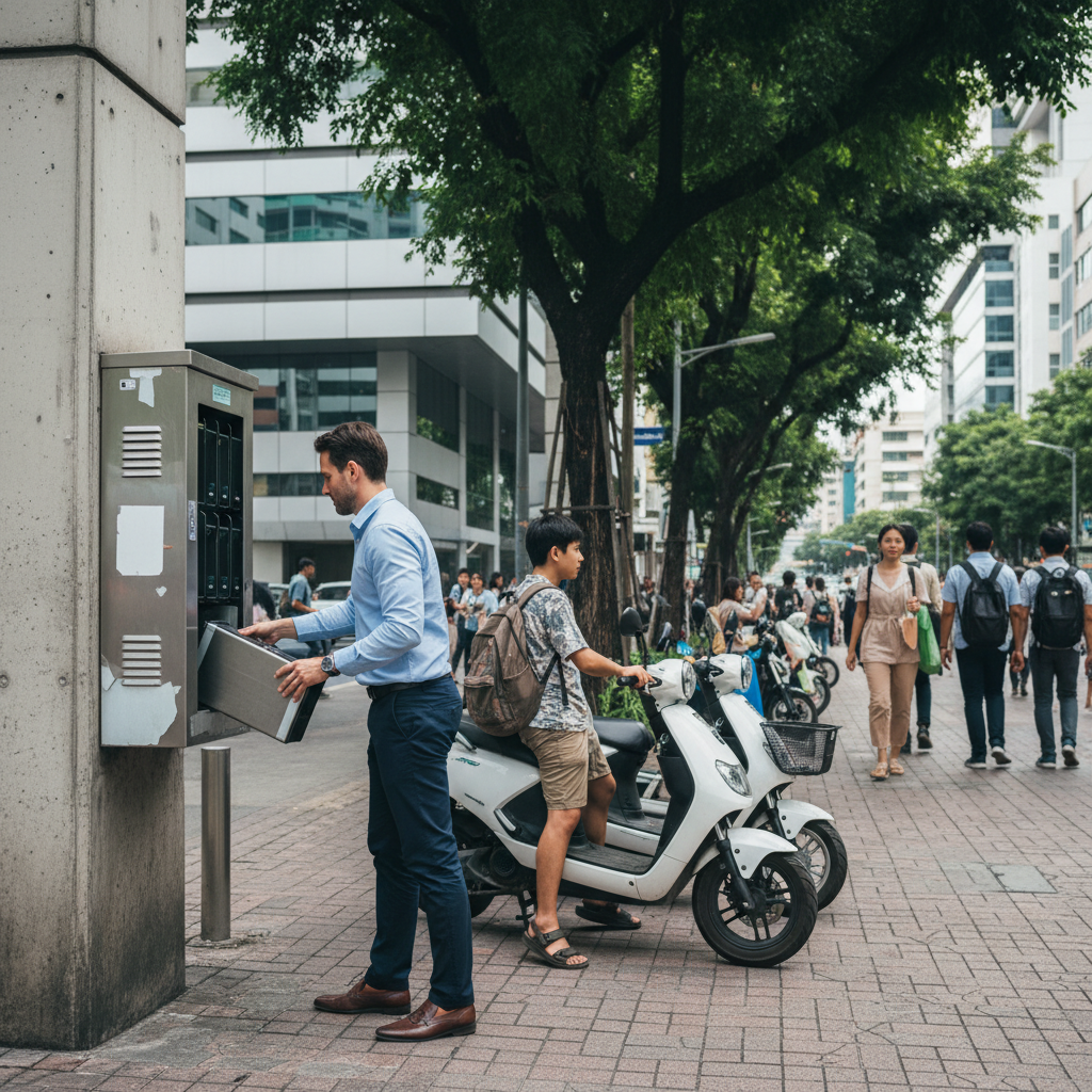 เทรนด์ชาร์จ 2026: ตู้สลับแบตเตอรี่ E-Bike เตรียมบุกไทย - ebike-battery-swapping-trend