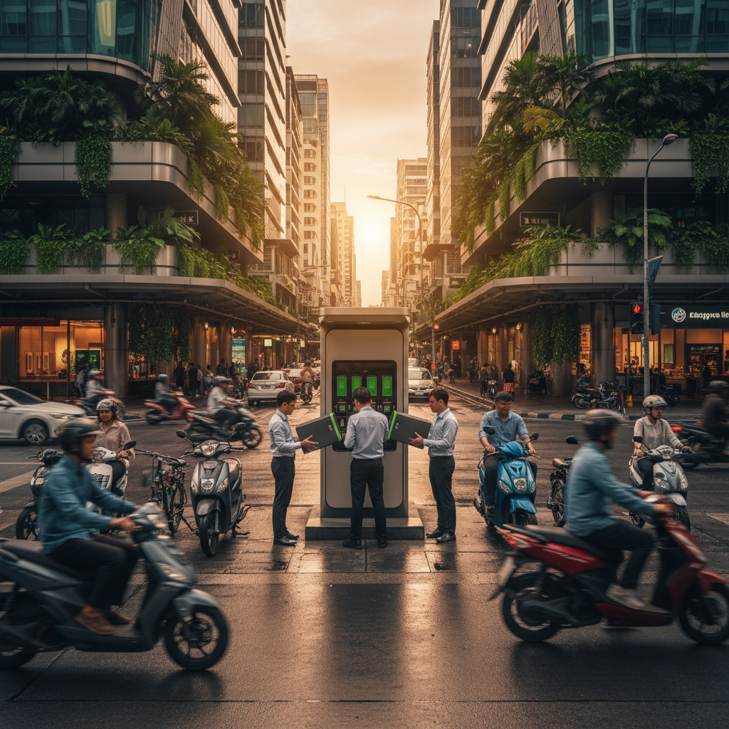 เทรนด์ปลายปี 2026! สถานีสลับแบตฯ E-Bike ผุดทั่วไทย - ebike-battery-swapping-trend