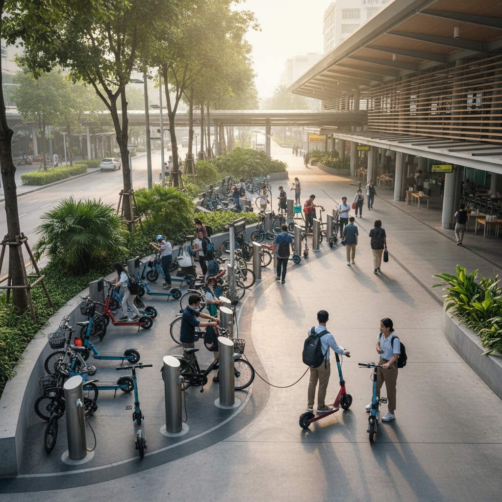 อนาคต EV ไทย 2026: ดันจุดชาร์จ E-Bike ทุกสถานีรถไฟฟ้า - ebike-charging-station-trend-2026