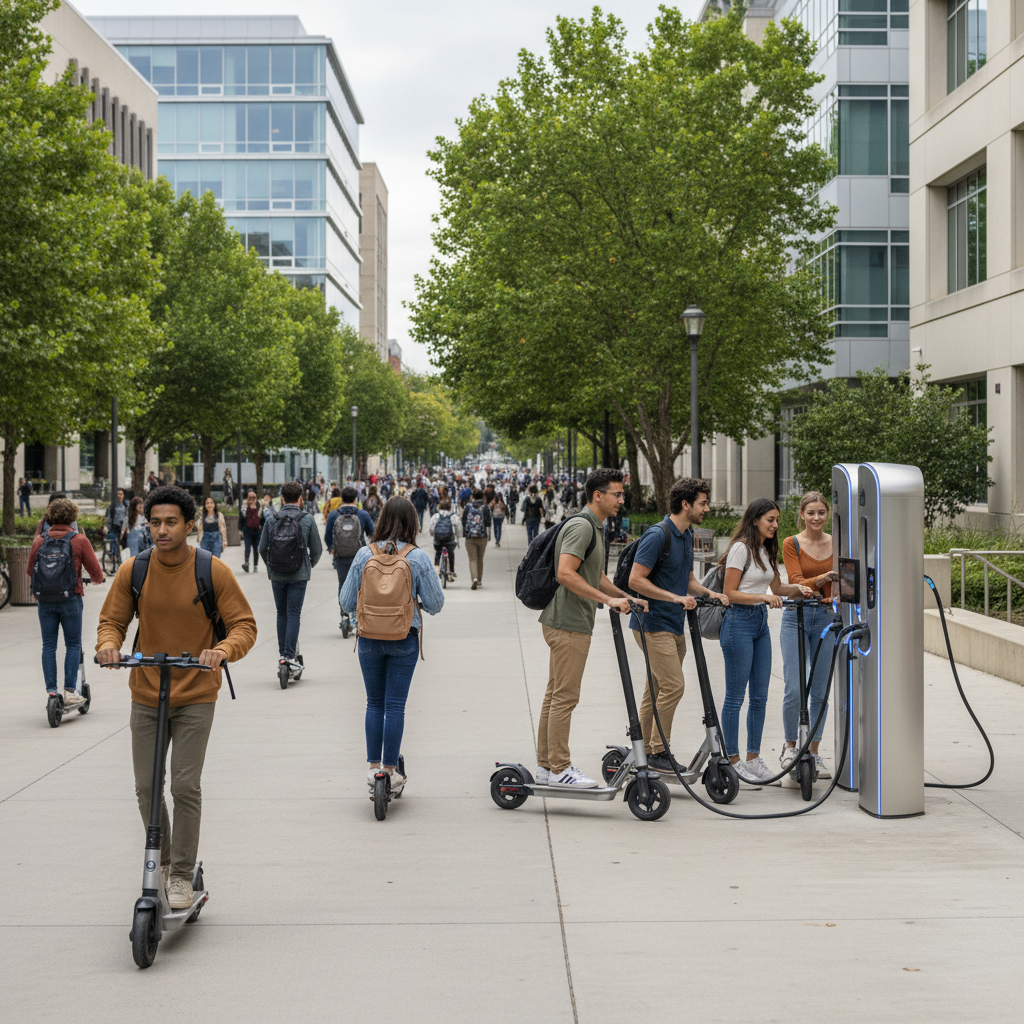 เทรนด์ Micro-Mobility 2026: สกู๊ตเตอร์ไฟฟ้าครองใจวัยเรียน - ev-scooter-campus-trend-2026