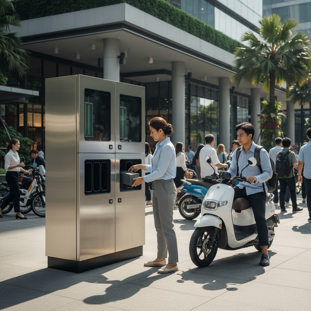เทรนด์ EV ล่าสุด! ตู้สลับแบตเตอรี่ E-Bike เตรียมบุกไทย - ev-swappable-battery-trend