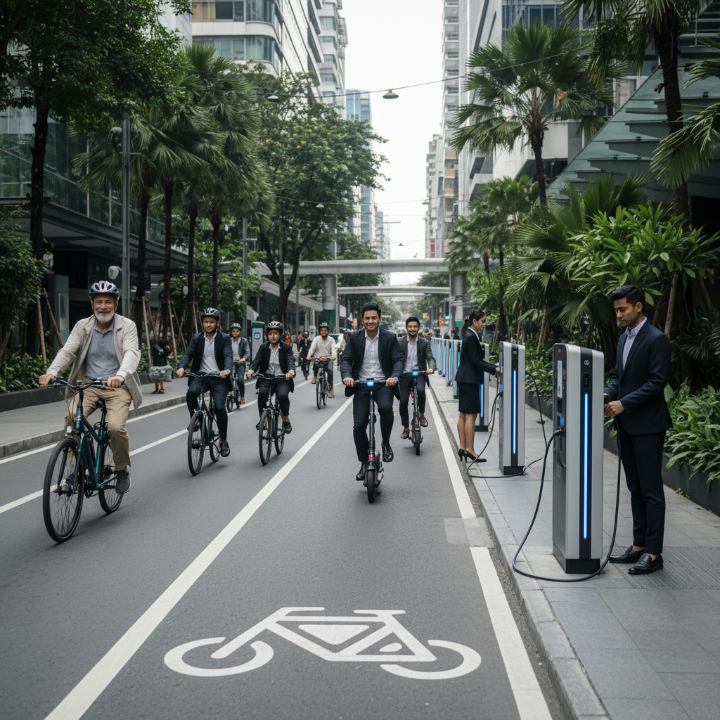 อนาคตเมือง EV 2026: ลุยสร้างเลน E-Bike และจุดชาร์จทั่วไทย - future-ev-ebike-lane-2026