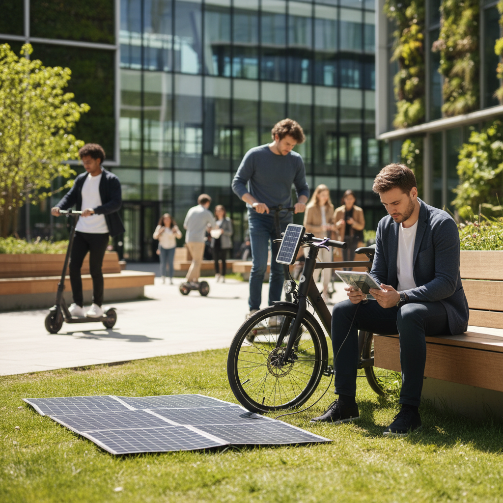 เทรนด์อนาคต 2026: E-Bike ชาร์จโซลาร์เซลล์ ประหยัด x2 - future-solar-charging-ebike-trend