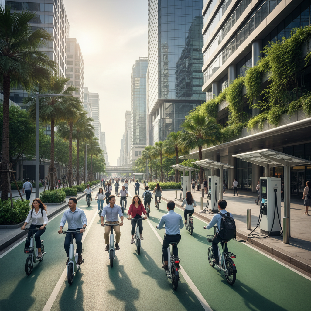 รับเทรนด์สมาร์ทซิตี้ 2026 รัฐผุดจุดชาร์จ E-Bike ทั่วเมือง - smart-city-ebike-charging-trend