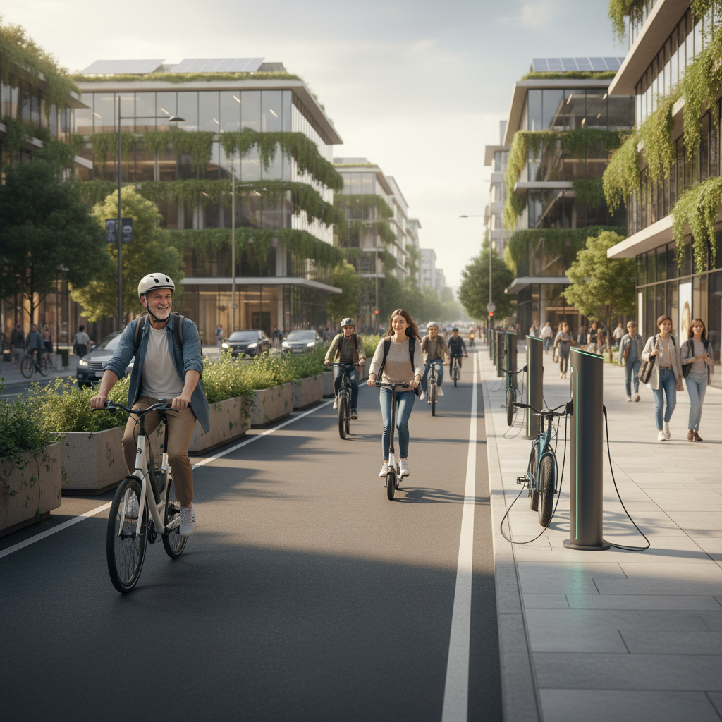 เทรนด์เมือง 2026: นโยบายเพิ่มเลน E-Bike ขับขี่ปลอดภัย - smart-city-ebike-lane-2026