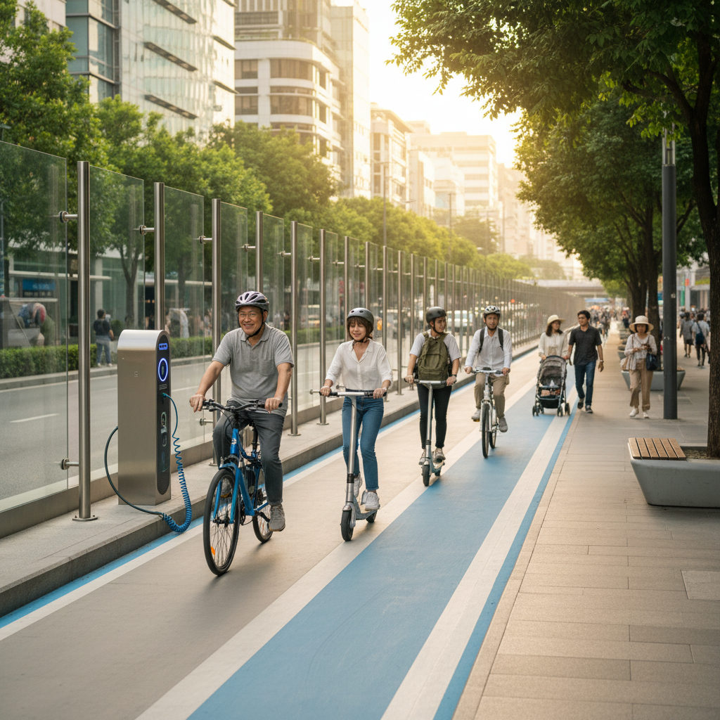 จับตานโยบาย 2026: เลนพิเศษ E-Bike หนุนคนไทยใช้ EV - smart-city-ebike-lane-trend