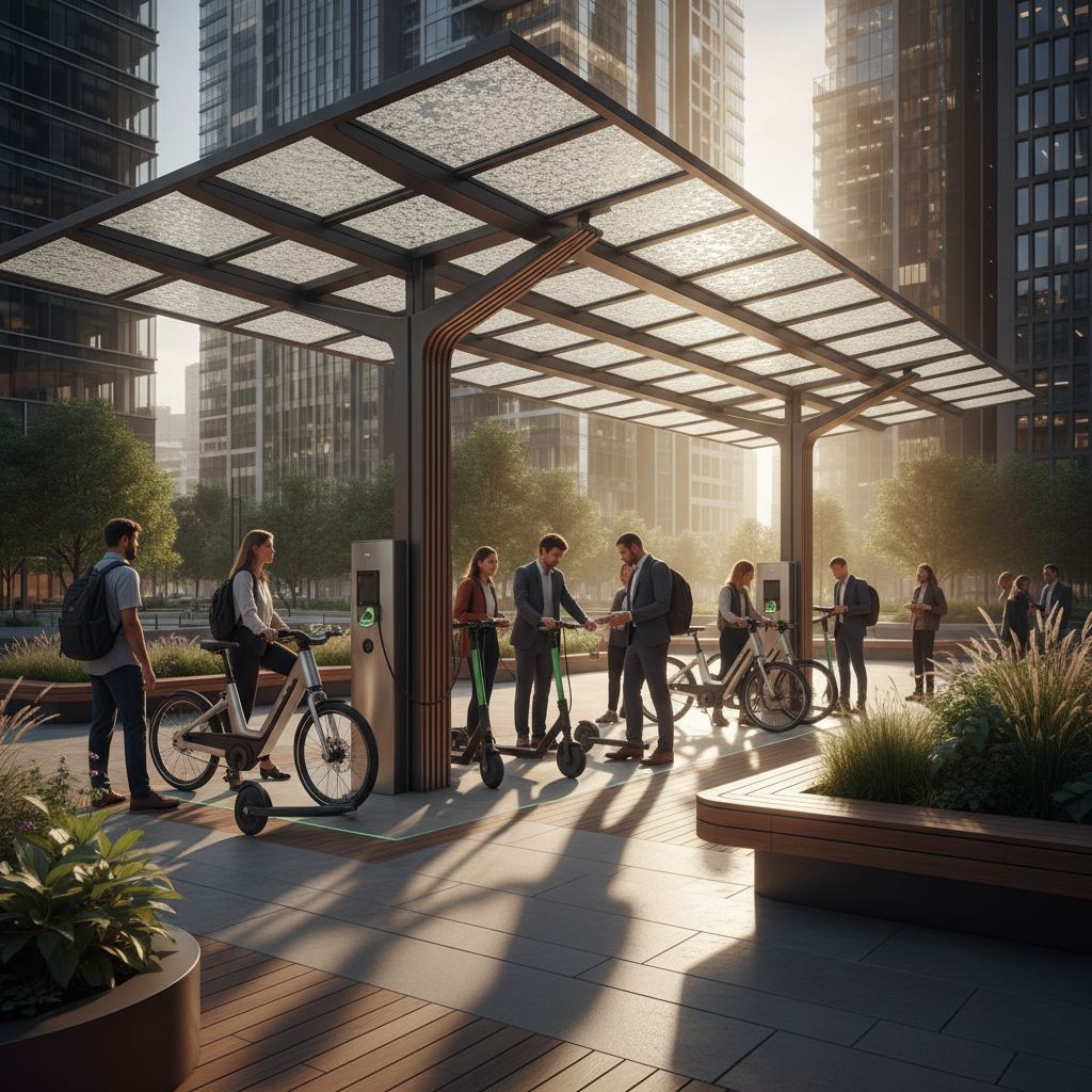 เทรนด์ Smart City 2026! ชาร์จ E-Bike ด้วยพลังงานแสงอาทิตย์ - smart-city-solar-ev-charging