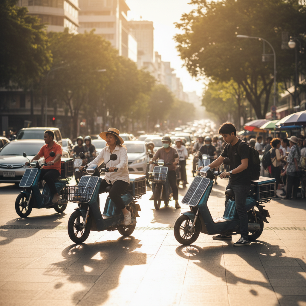 เทรนด์ EV 2026: แบตเตอรี่โซลาร์เซลล์ในสกู๊ตเตอร์และ E-Bike - solar-cell-battery-scooter-ev