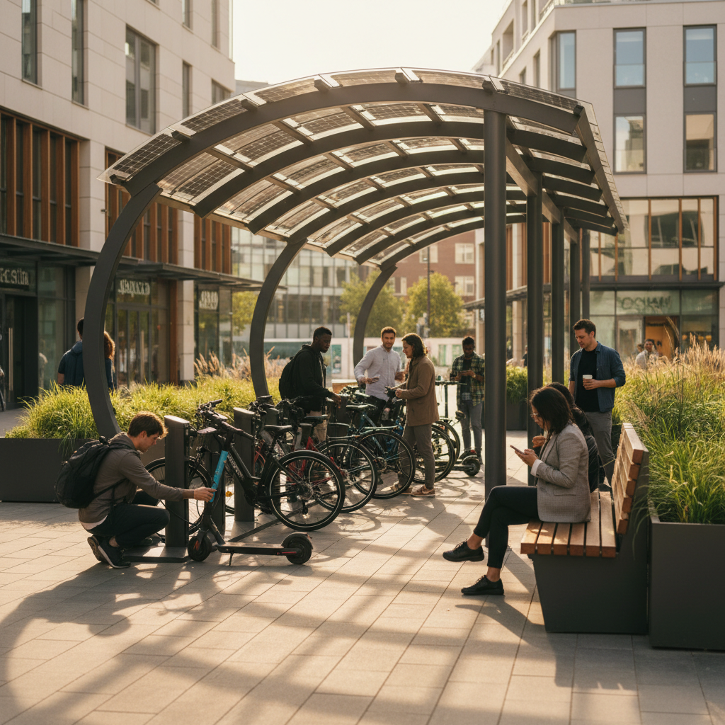 เทรนด์ EV 2026! จุดชาร์จ Solar Cell ฟรีสำหรับ E-Bike - solar-cell-charging-ebike-2026