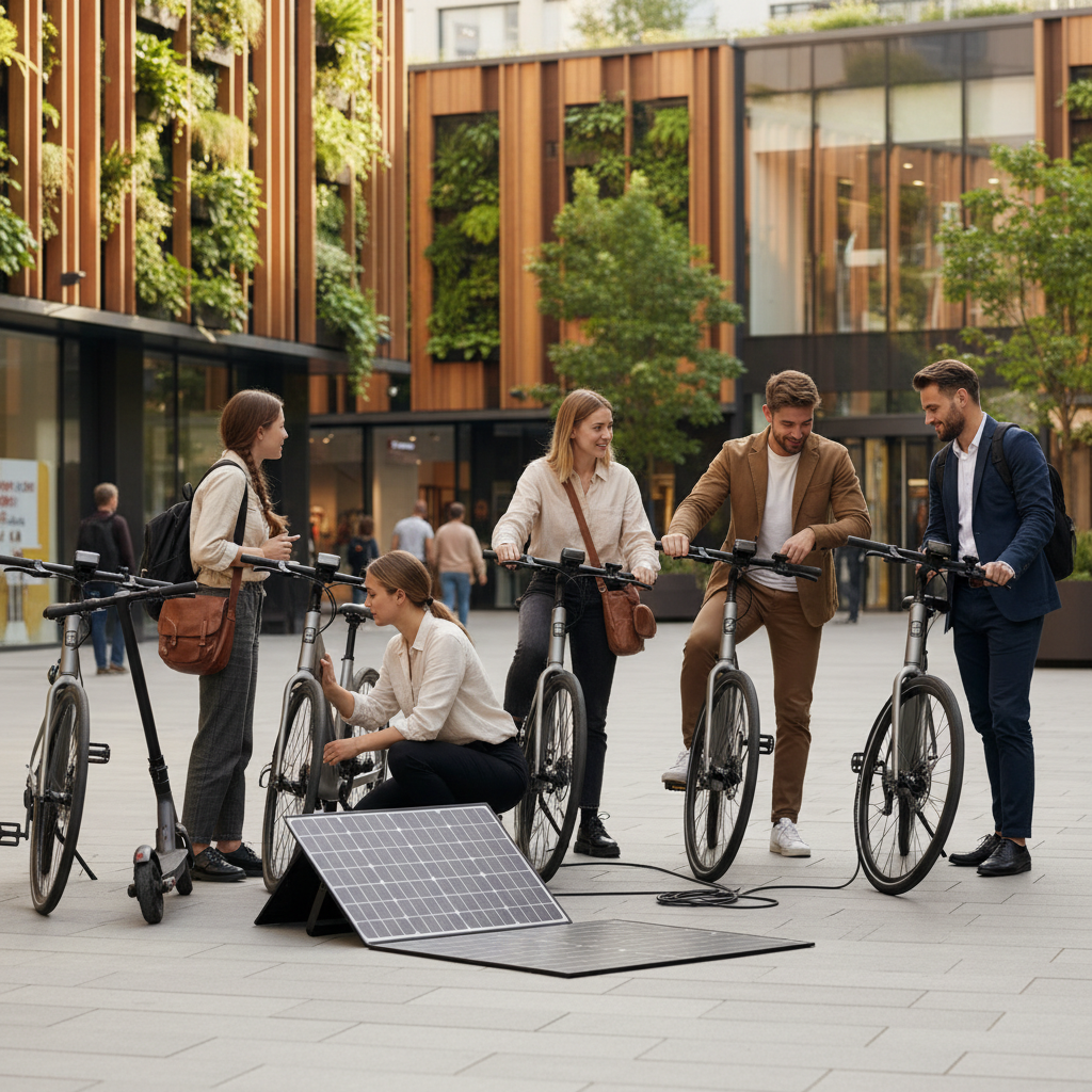 เทรนด์ EV 2026: นวัตกรรมชาร์จ E-Bike ด้วยโซลาร์เซลล์ - solar-charging-ebike-ev-2026