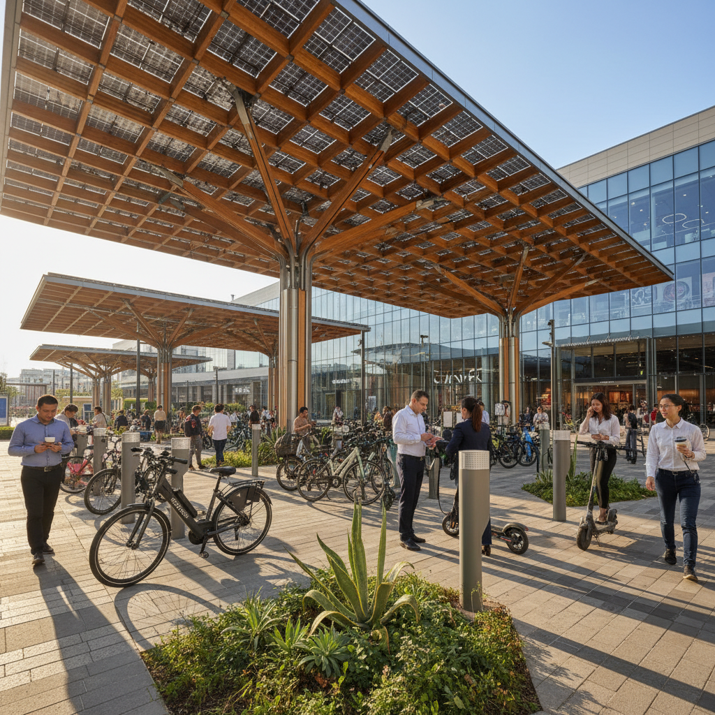 เทรนด์โลก 2026: สถานีชาร์จพลังงานแสงอาทิตย์สำหรับ E-Bike - solar-charging-ebike-ev-trend