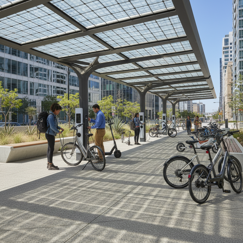 เทรนด์พลังงาน 2026! จุดชาร์จโซลาร์เซลล์ E-Bike - solar-charging-ebike-ev-trend