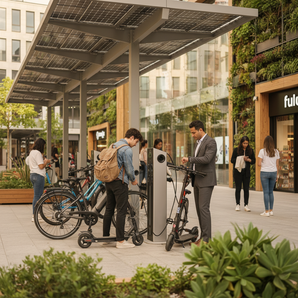 อนาคต EV 2026: ชาร์จ E-Bike ด้วยโซลาร์เซลล์ ประหยัดพลังงาน - solar-charging-ebike-trend