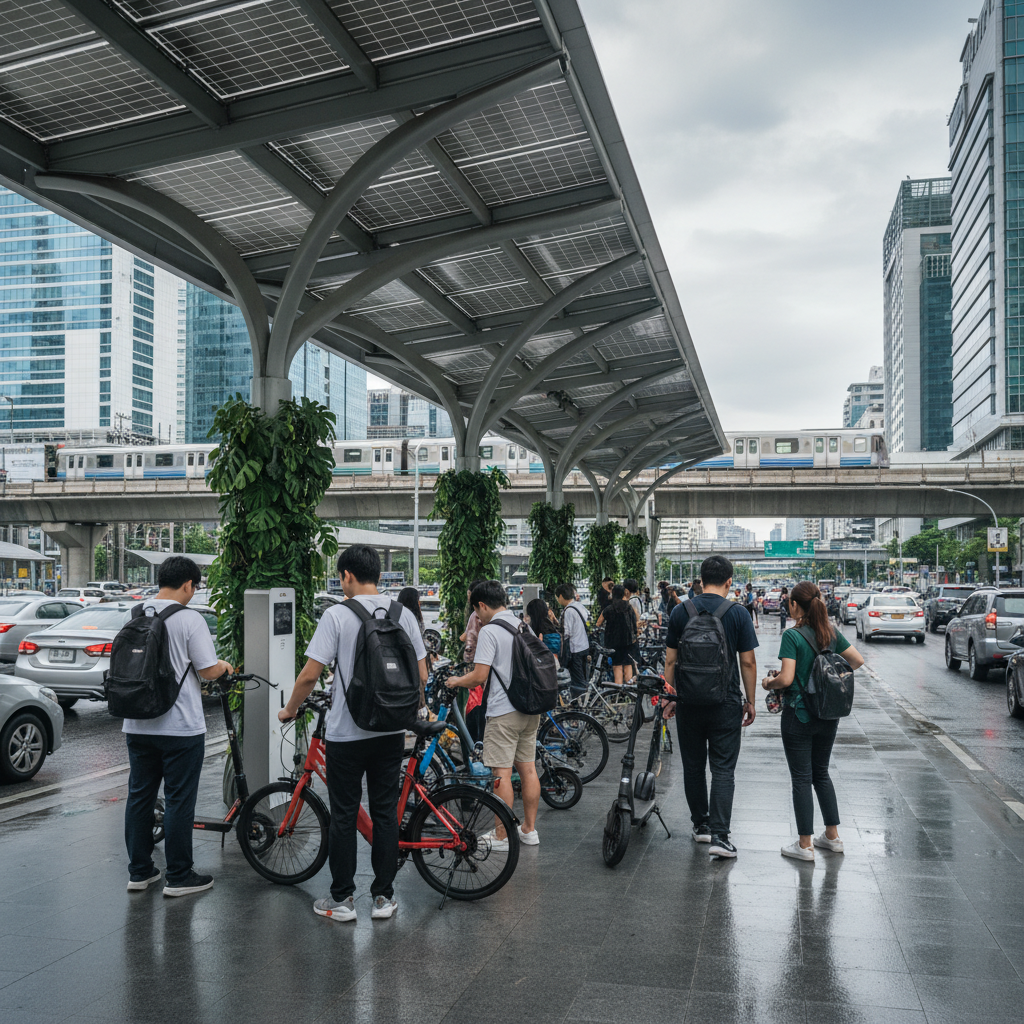 เจาะเทรนด์ 2026: จุดชาร์จ E-Bike พลังงานโซลาร์เซลล์ทั่วกรุง - solar-charging-ebike-trend-2026