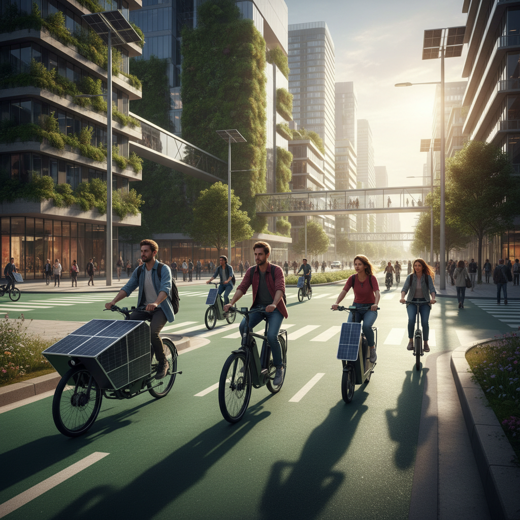 เทรนด์ EV 2027: นวัตกรรม E-Bike ชาร์จพลังงานแสงอาทิตย์ - solar-charging-ebike-trend-2027