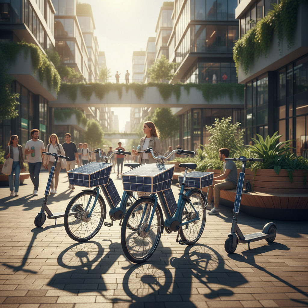 เทรนด์ 2026! E-Bike พลังงานแสงอาทิตย์ชาร์จแบตฯ เองได้ - solar-ebike-charging-2026