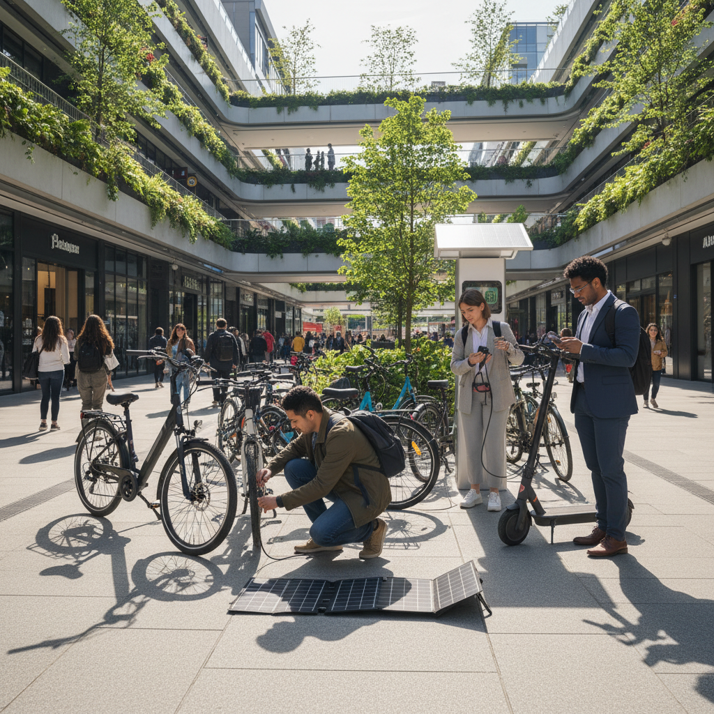 เทรนด์โลก 2026! ชาร์จ E-Bike ด้วยโซลาร์เซลล์ ประหยัด 100% - solar-ebike-charging-trend