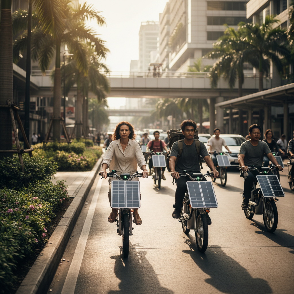 เทรนด์ EV 2026: E-Bike พลังงานแสงอาทิตย์ ชาร์จเองขณะวิ่ง - solar-powered-ebike-ev-2026