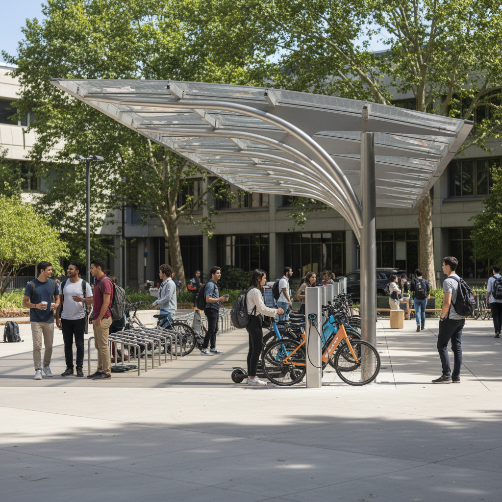 เทรนด์มหาลัย 2026: ผุดจุดชาร์จ E-Bike พลังงานแสงอาทิตย์ - university-ebike-solar-charging