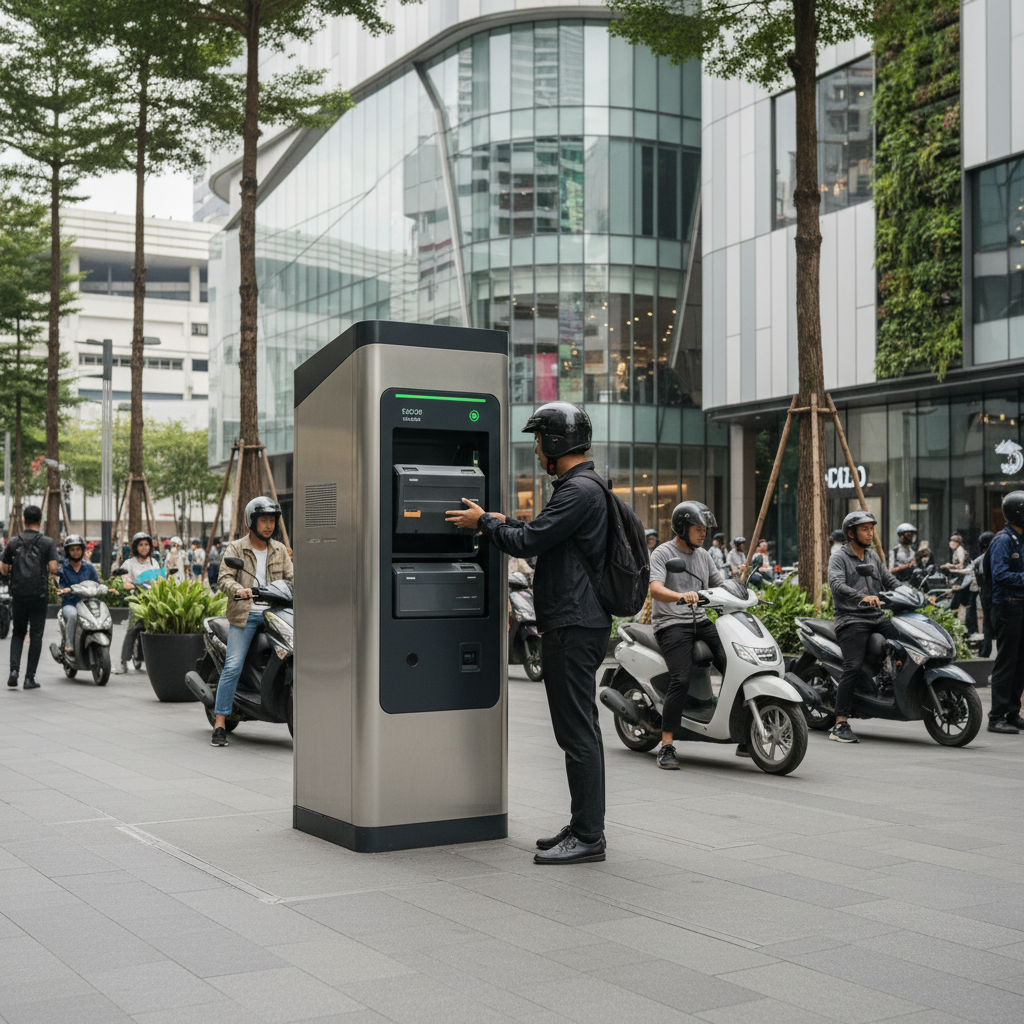 อนาคต EV 2026: ตู้สลับแบตเตอรี่ E-Bike นวัตกรรมเปลี่ยนโลก - battery-swap-ebike-ev-trend