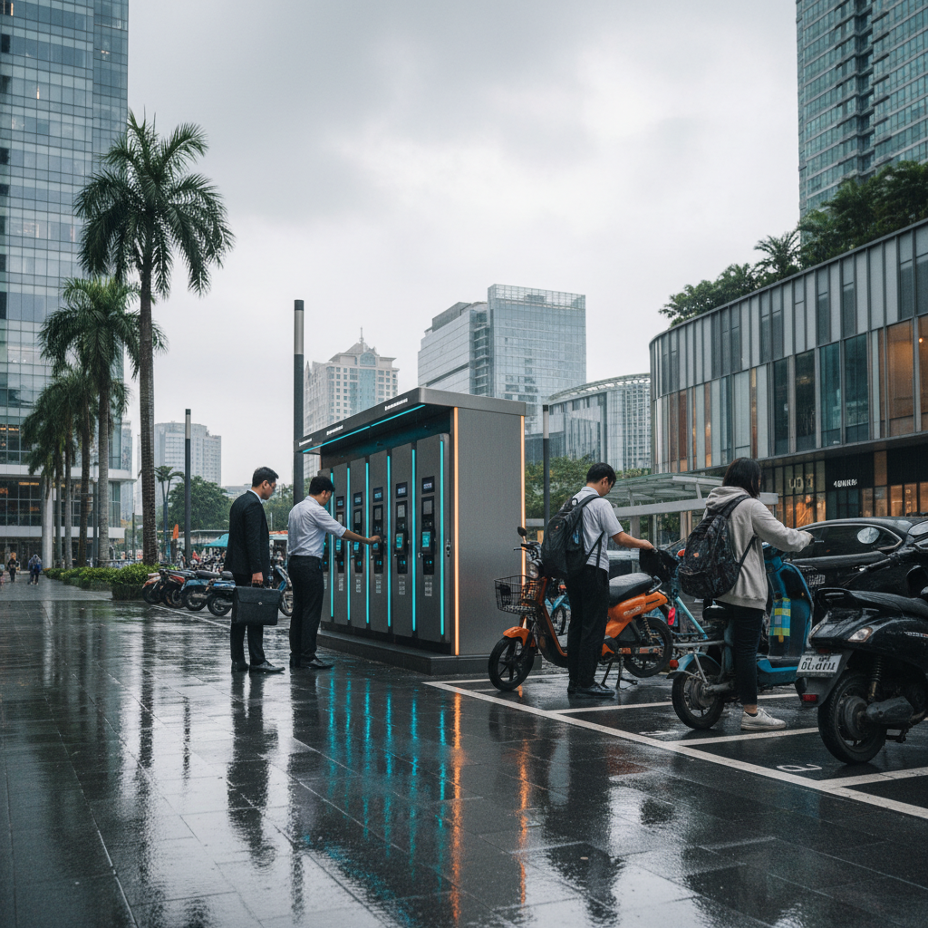อนาคต EV 2026! ตู้สลับแบตเตอรี่ E-Bike ชาร์จไวใน 1 นาที - battery-swap-ebike-ev-trend